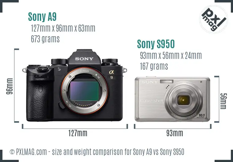 Sony A9 vs Sony S950 size comparison