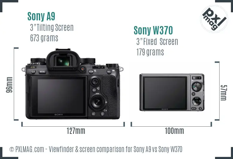 Sony A9 vs Sony W370 Screen and Viewfinder comparison