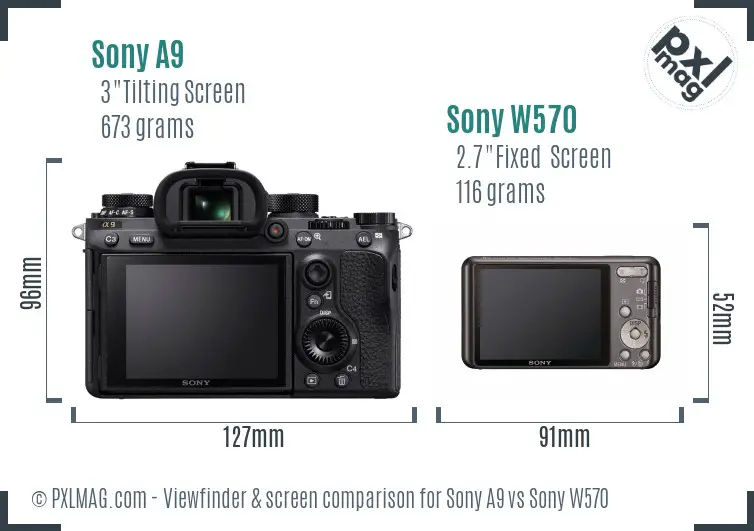 Sony A9 vs Sony W570 Screen and Viewfinder comparison