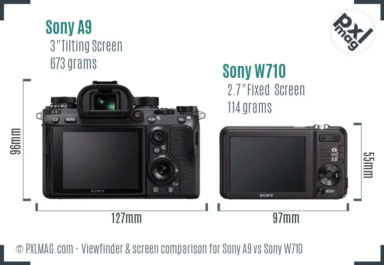 Sony A9 vs Sony W710 Screen and Viewfinder comparison