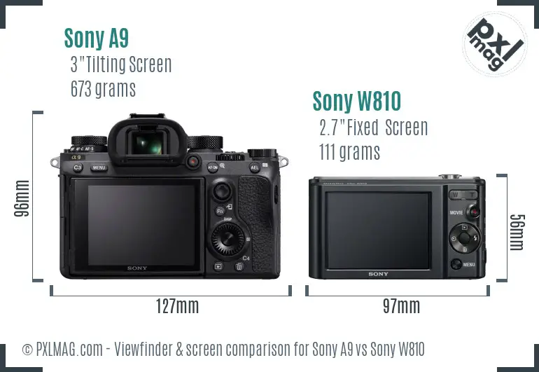 Sony A9 vs Sony W810 Screen and Viewfinder comparison