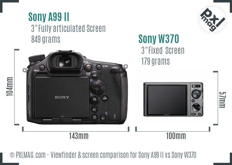 Sony A99 II vs Sony W370 Screen and Viewfinder comparison