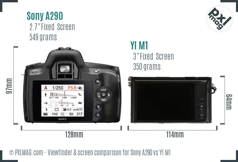 Sony A290 vs YI M1 Screen and Viewfinder comparison