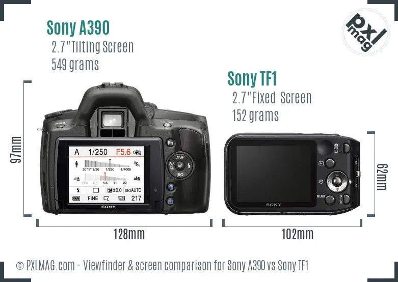 Sony A390 vs Sony TF1 Screen and Viewfinder comparison