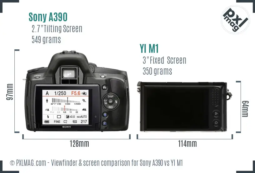 Sony A390 vs YI M1 Screen and Viewfinder comparison