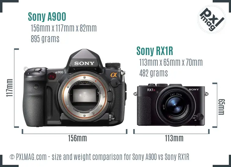 Sony A900 vs Sony RX1R size comparison