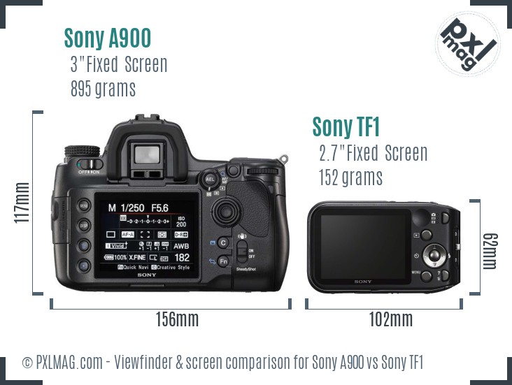 Sony A900 vs Sony TF1 Screen and Viewfinder comparison