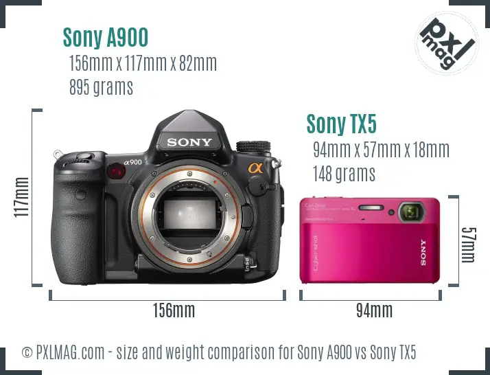 Sony A900 vs Sony TX5 size comparison