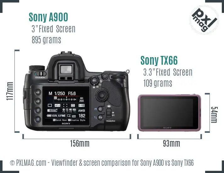 Sony A900 vs Sony TX66 Screen and Viewfinder comparison