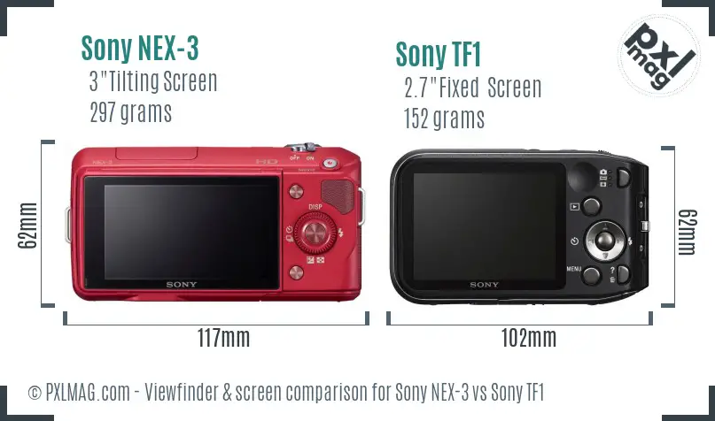 Sony NEX-3 vs Sony TF1 Screen and Viewfinder comparison