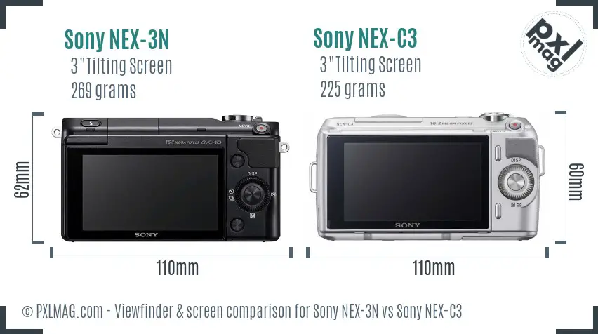 Sony NEX-3N vs Sony NEX-C3 Screen and Viewfinder comparison