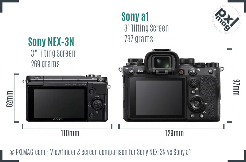 Sony NEX-3N vs Sony a1 Screen and Viewfinder comparison