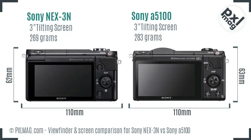 Sony NEX-3N vs Sony a5100 Screen and Viewfinder comparison
