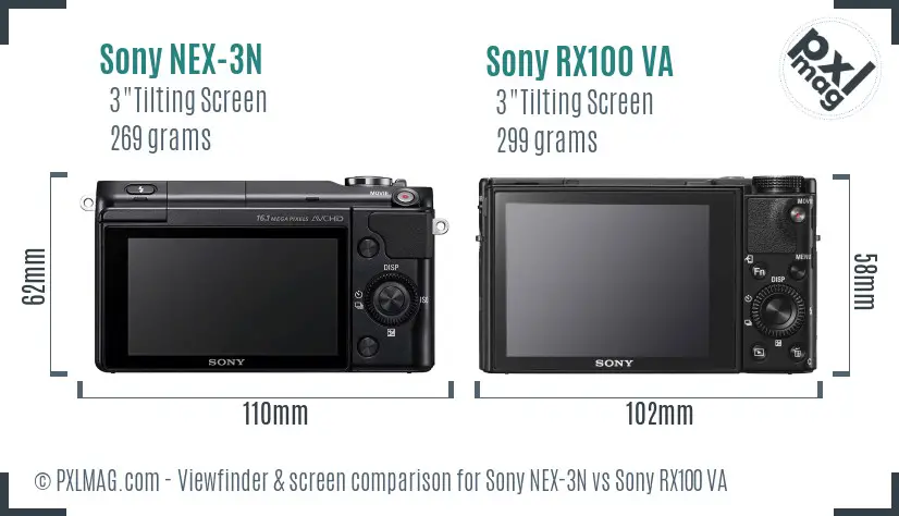 Sony NEX-3N vs Sony RX100 VA Screen and Viewfinder comparison