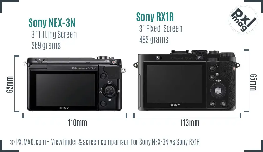 Sony NEX-3N vs Sony RX1R Screen and Viewfinder comparison