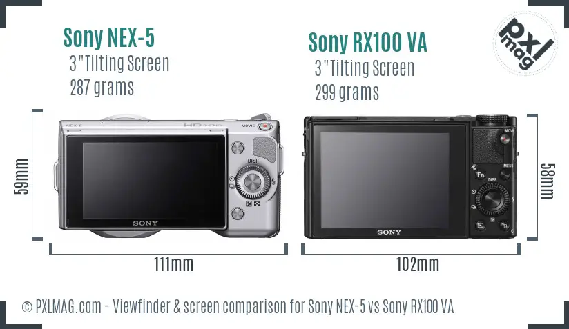 Sony NEX-5 vs Sony RX100 VA Screen and Viewfinder comparison