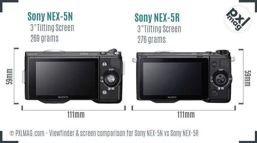 Sony NEX-5N vs Sony NEX-5R Screen and Viewfinder comparison