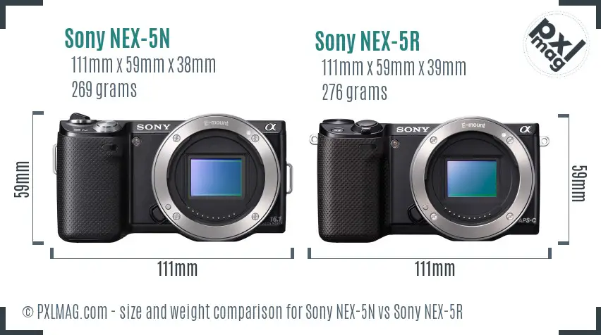 Sony NEX-5N vs Sony NEX-5R size comparison