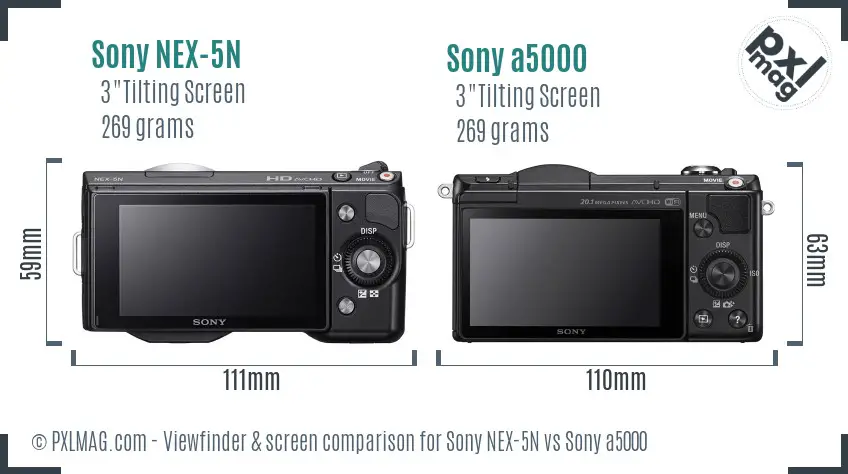 Sony NEX-5N vs Sony a5000 Screen and Viewfinder comparison