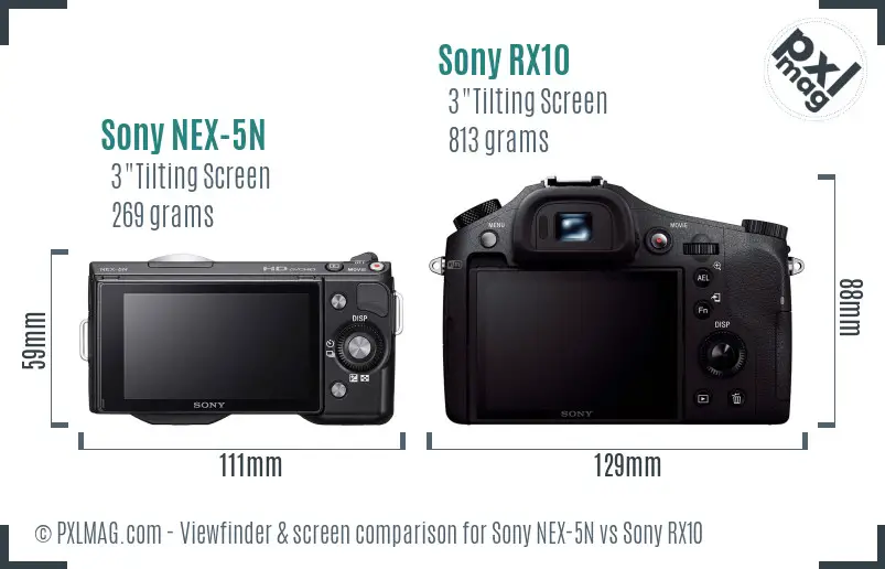 Sony NEX-5N vs Sony RX10 Screen and Viewfinder comparison