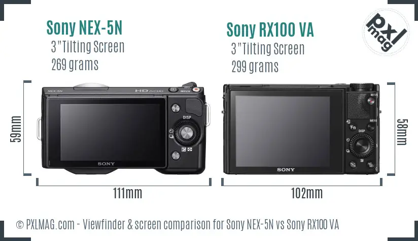 Sony NEX-5N vs Sony RX100 VA Screen and Viewfinder comparison