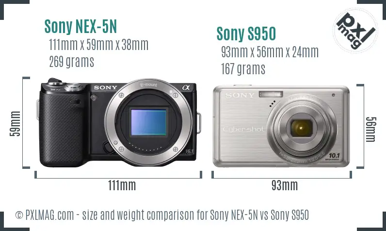 Sony NEX-5N vs Sony S950 size comparison