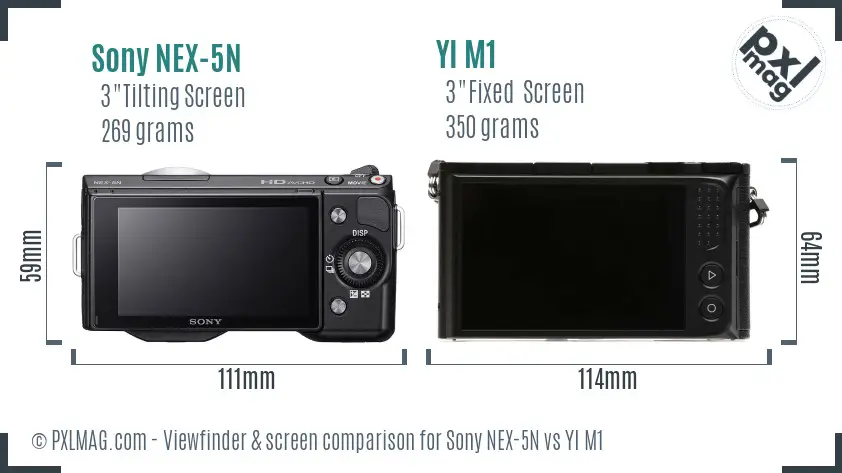 Sony NEX-5N vs YI M1 Screen and Viewfinder comparison