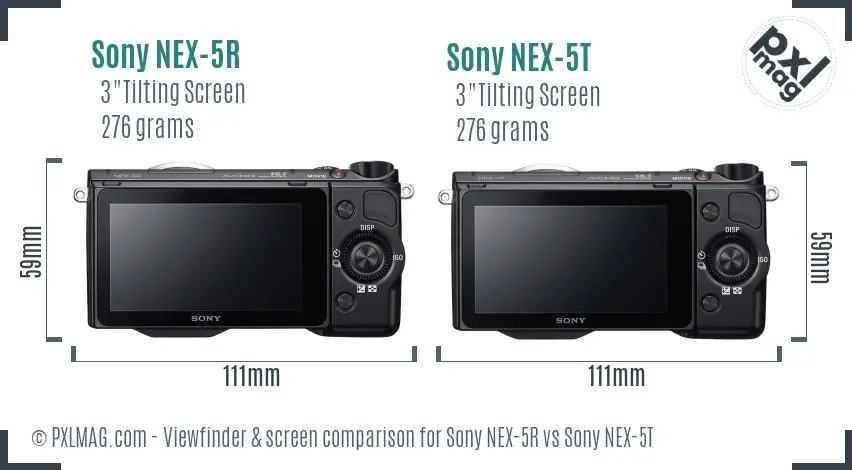 Sony NEX-5R vs Sony NEX-5T Screen and Viewfinder comparison