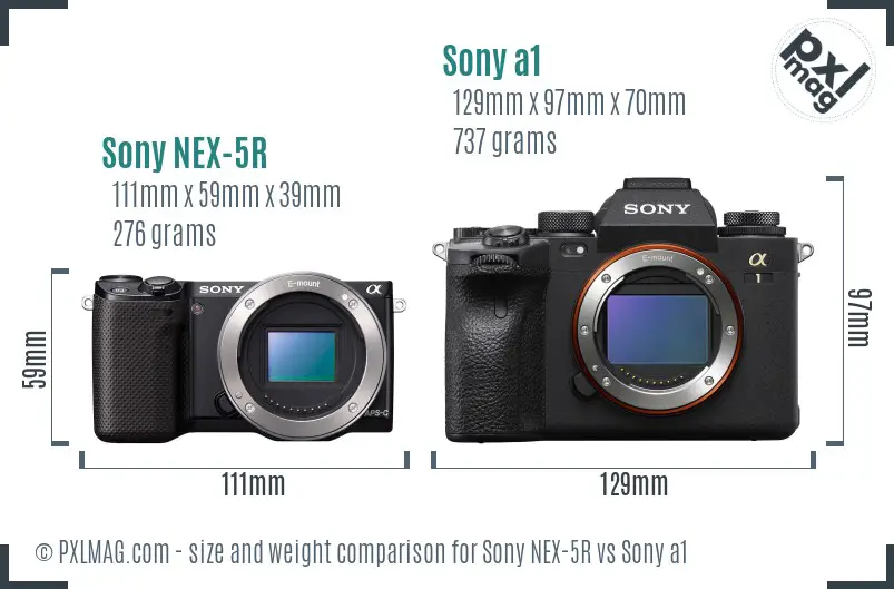 Sony NEX-5R vs Sony a1 size comparison Sony NEX-5R vs Sony a1 size comparison