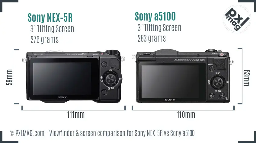 Sony NEX-5R vs Sony a5100 Screen and Viewfinder comparison