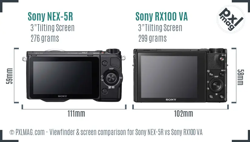 Sony NEX-5R vs Sony RX100 VA Screen and Viewfinder comparison