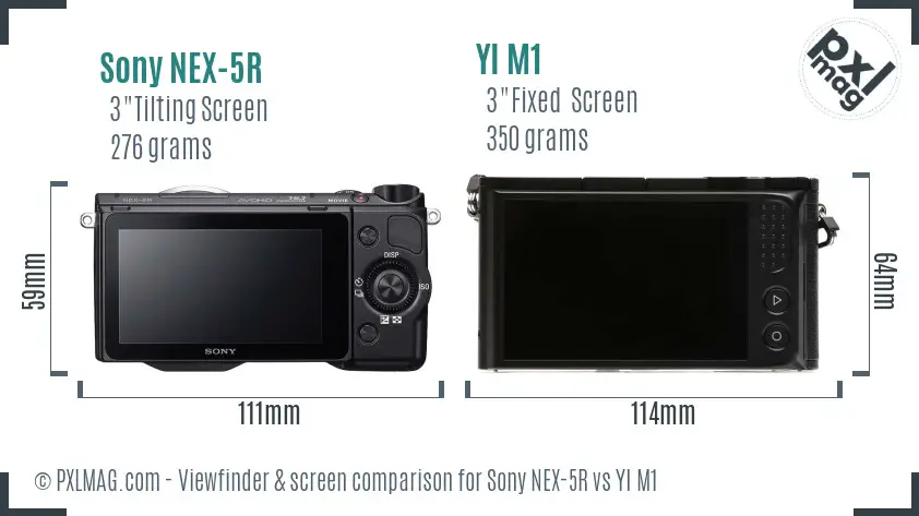 Sony NEX-5R vs YI M1 Screen and Viewfinder comparison