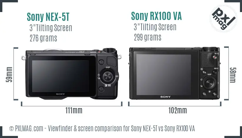 Sony NEX-5T vs Sony RX100 VA Screen and Viewfinder comparison