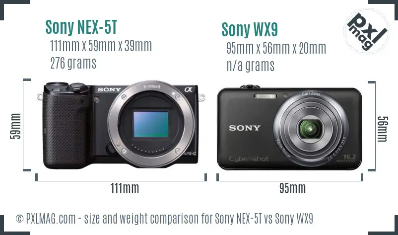 Sony NEX-5T vs Sony WX9 size comparison