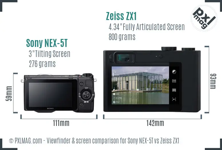 Sony NEX-5T vs Zeiss ZX1 Screen and Viewfinder comparison