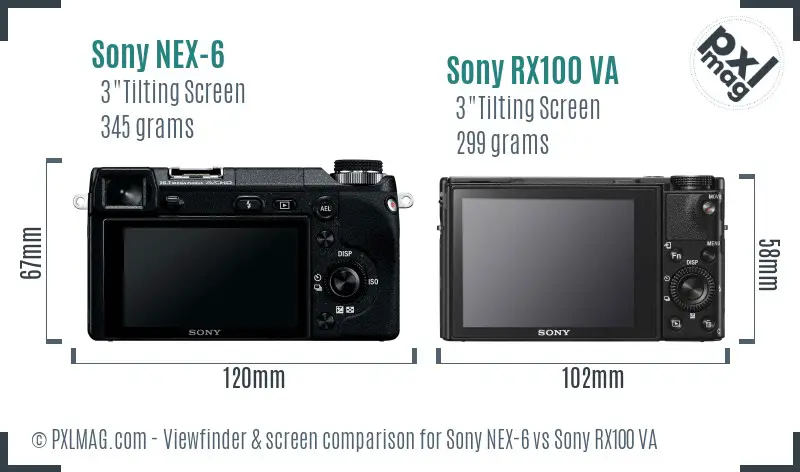 Sony NEX-6 vs Sony RX100 VA Screen and Viewfinder comparison