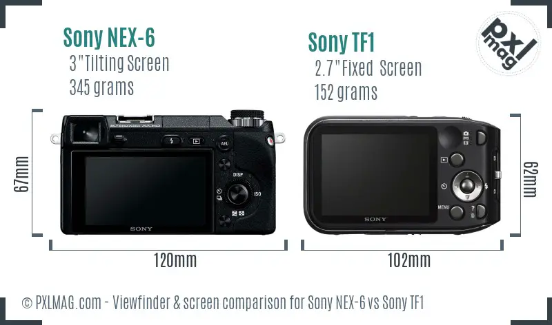 Sony NEX-6 vs Sony TF1 Screen and Viewfinder comparison