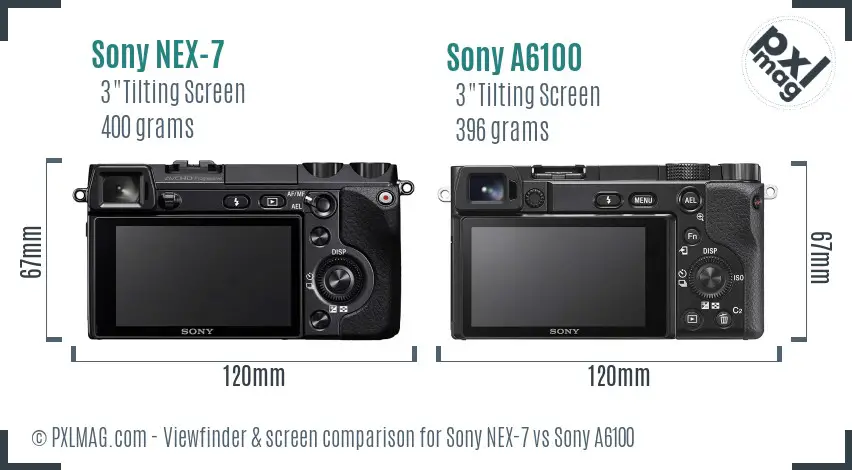 Sony NEX-7 vs Sony A6100 Screen and Viewfinder comparison