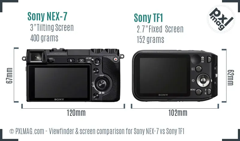 Sony NEX-7 vs Sony TF1 Screen and Viewfinder comparison