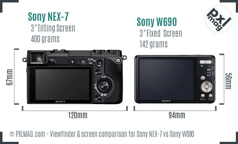 Sony NEX-7 vs Sony W690 Screen and Viewfinder comparison