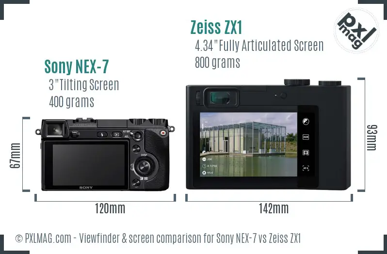 Sony NEX-7 vs Zeiss ZX1 Screen and Viewfinder comparison