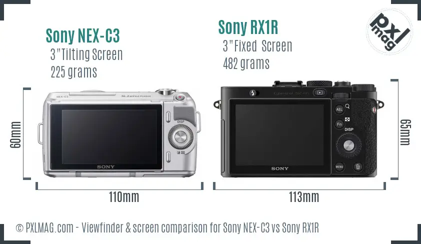 Sony NEX-C3 vs Sony RX1R Screen and Viewfinder comparison