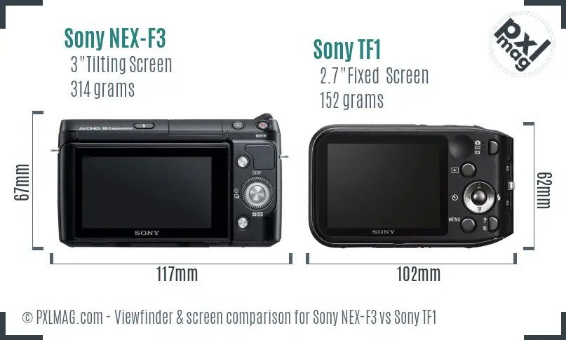 Sony NEX-F3 vs Sony TF1 Screen and Viewfinder comparison