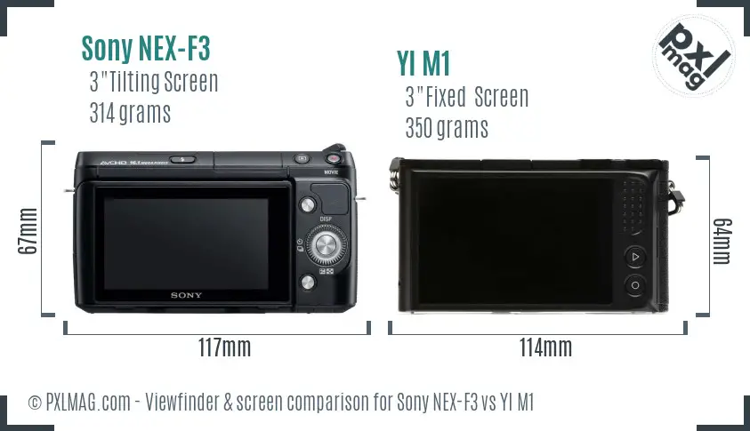 Sony NEX-F3 vs YI M1 Screen and Viewfinder comparison
