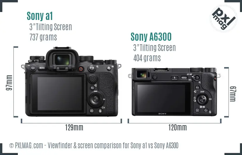 Sony a1 vs Sony A6300 Screen and Viewfinder comparison Sony a1 vs Sony A6300 Screen and Viewfinder comparison