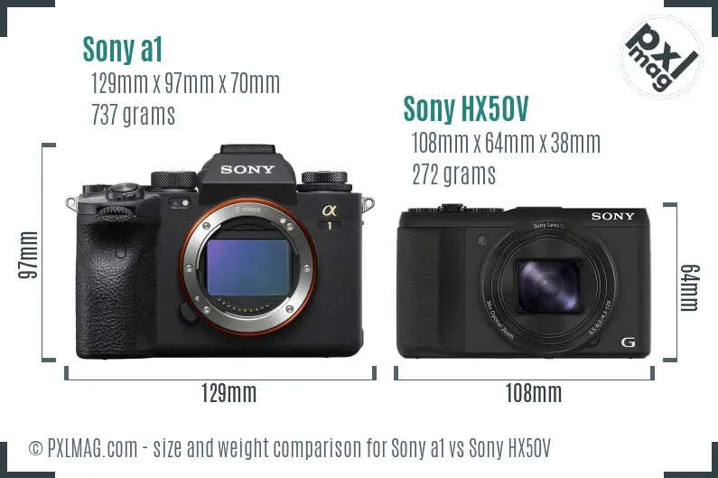 Sony a1 vs Sony HX50V size comparison