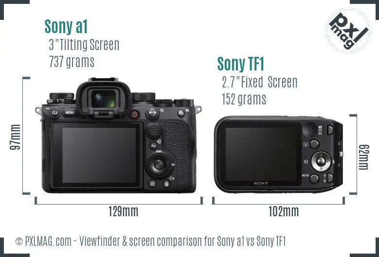 Sony a1 vs Sony TF1 Screen and Viewfinder comparison