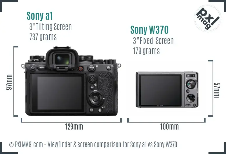 Sony a1 vs Sony W370 Screen and Viewfinder comparison