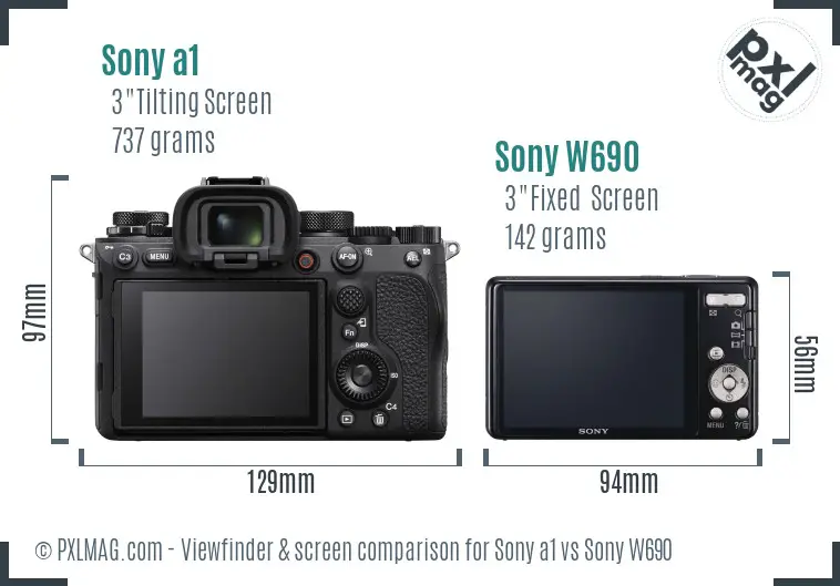 Sony a1 vs Sony W690 Screen and Viewfinder comparison Sony a1 vs Sony W690 Screen and Viewfinder comparison