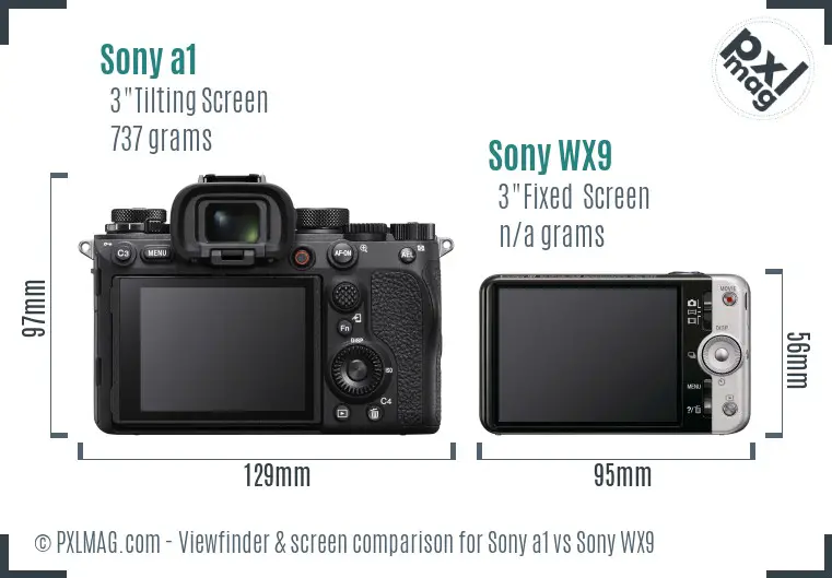 Sony a1 vs Sony WX9 Screen and Viewfinder comparison Sony a1 vs Sony WX9 Screen and Viewfinder comparison
